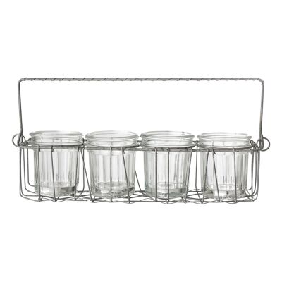Genta Jar, Clear, Glass (D7xL35xH8xW8,5 cm, Set of 5)