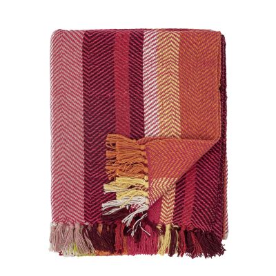Plaid Amra, rouge, coton (L150xl130 cm)