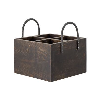Boîte de rangement Janne, marron, bois recyclé (L22,5xH22,5xl22 cm)