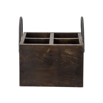 Boîte de rangement Janne, marron, bois recyclé (L22,5xH22,5xl22 cm) 2