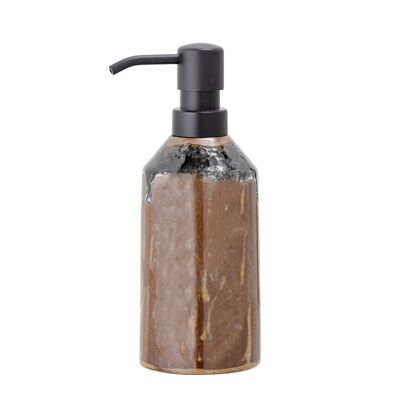 Dispenser di sapone in salice, marrone, gres (D7,5xH19,5 cm)