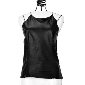 ABIGAÏL | CAMISOLE EN CUIR - 36 - Noir 1