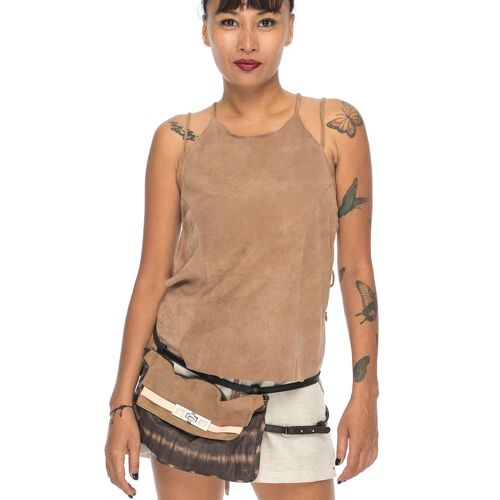 ABIGAIL | LEATHER CAMISOLE - 36 - Tan