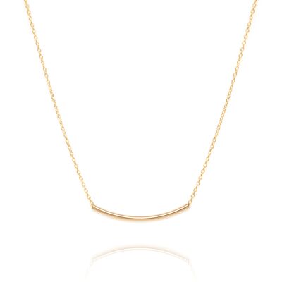 Curved bar necklace, gold