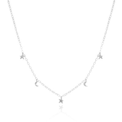 Stars Align Star & Moon necklace sterling silver