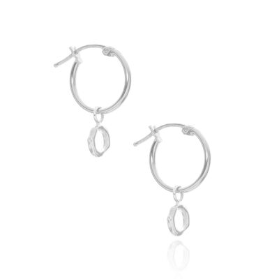 Stars Align Halo hoops sterling silver - silver & gold mix