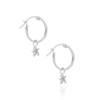 Stars Align Star hoops sterling silver - silver & gold mix