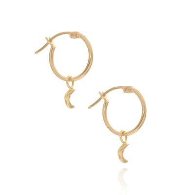 Stars Align Moon hoops 14ct gold vermeil