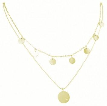 Catena a più file con un set di zirconi in oro