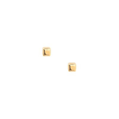 Mini cube studs - 14k gold vermeil