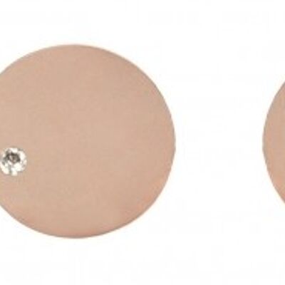 Round ear studs with a zirconia rose