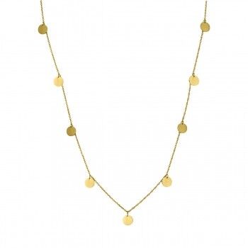 Catena a piastre lunga 100 cm in oro