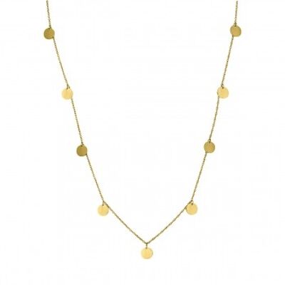 Plate chain 100cm long gold