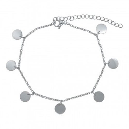 Armband mit 7 Plättchen Edelstahl silber