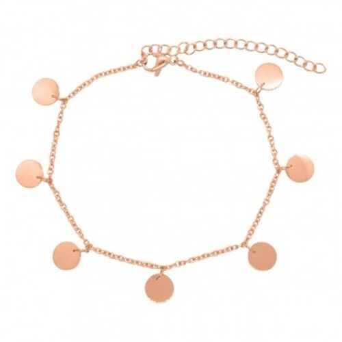 Armband mit 7 Plättchen Edelstahl rosé