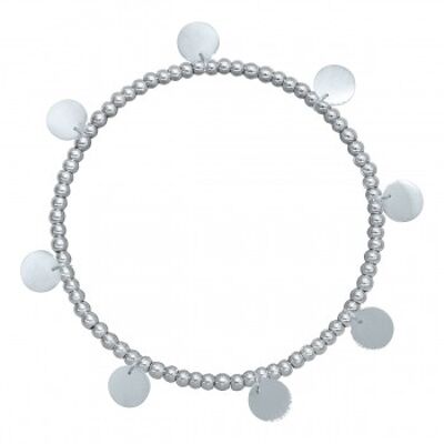 Ball bracelet with stainless steel plate