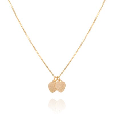 Mini hearts necklace, gold
