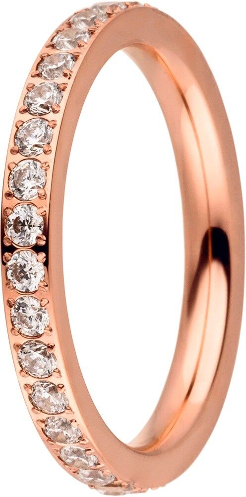 Anello a innesto all'interno di una rosa di zirconi da 2 mm