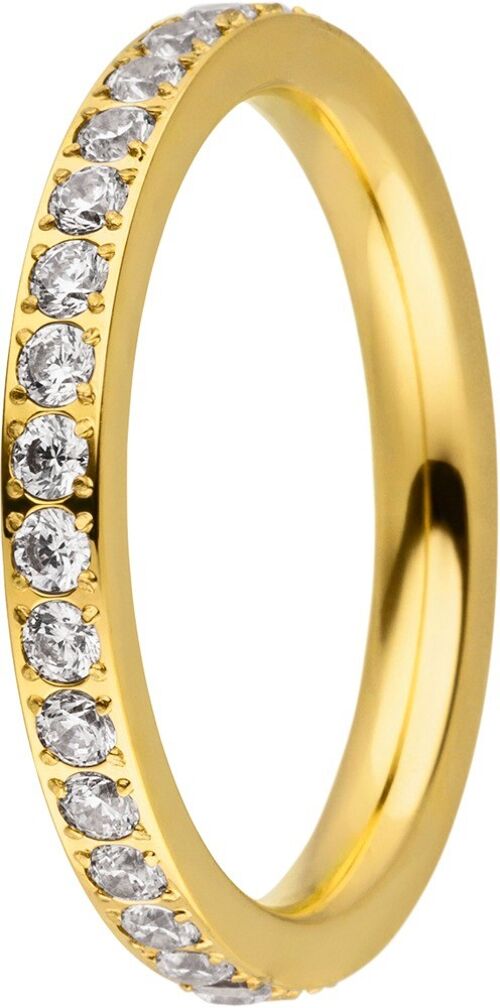 Steckring innen 2mm Zirkonia - gold