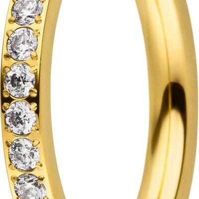 Steckring innen 2mm Zirkonia - gold