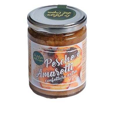 Cupin di Confetture Extra di Pesche e Amaretti 320g