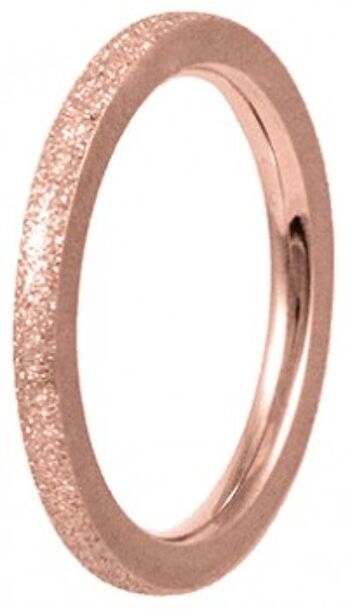 Anneau de prise à l'intérieur de 2 mm en acier rose plaqué diamant 3