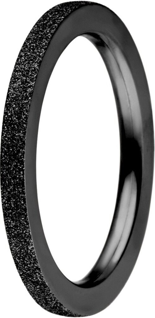 Steckring innen 2mm schwarz Stahl diamantiert