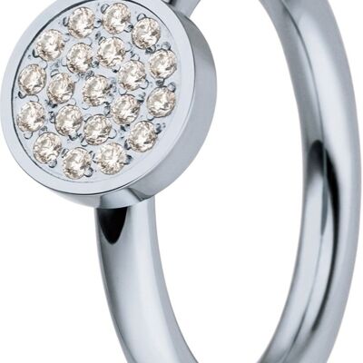 Inserte el anillo en el interior, perfil redondo, accesorio redondo con piedras blancas