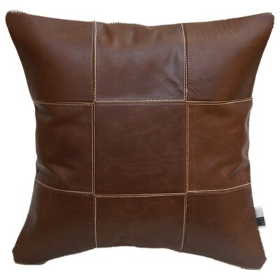 Cushion Leather Patch 45x45cm brown