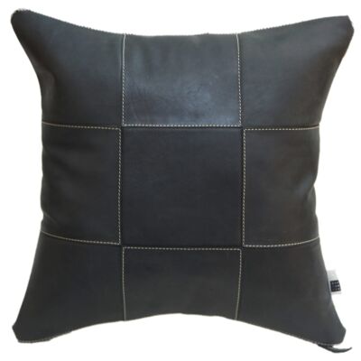 Cushion Leather Patch 45x45cm black