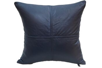 Coussin Cuir Point De Croix 45x45 cm bleu