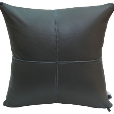 Cushion Leather Cross Stitch 45x45 cm gray
