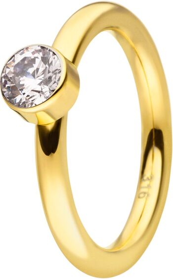 Bouchon anneau à l'intérieur du profil rond avec une pierre dorée 1