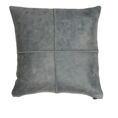 Cushion Leather 50x50 cm gray