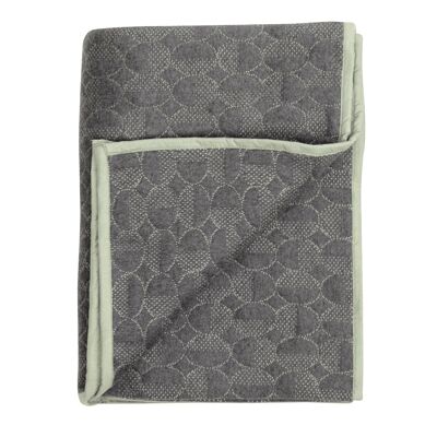 Plaid Nordic 130x170 cm gris/vert