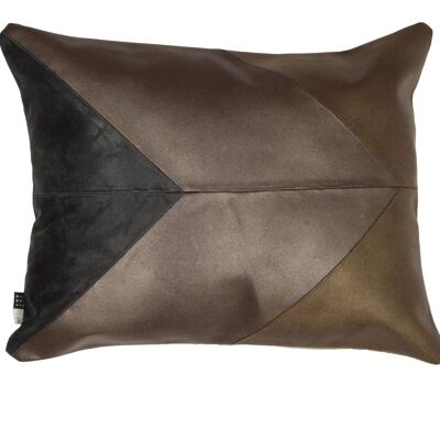 Coussin Cuir Triangle 40x50cm Bronze