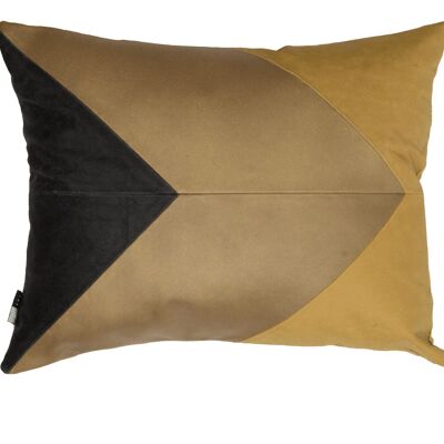Coussin Cuir Triangle 40x50cm Jaune ocre