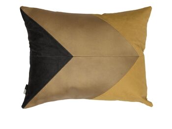 Coussin Cuir Triangle 40x50cm Jaune ocre