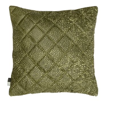 Cushion Quilted leather 45x45cm Green
