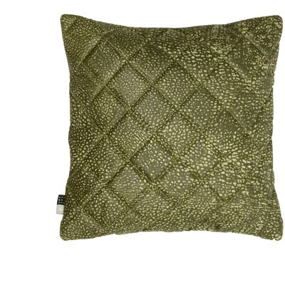 Cushion Quilted leather 45x45cm Green
