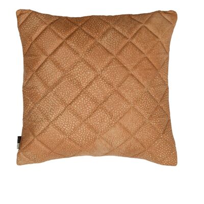 Cushion Quilted leather 45x45cm Orange