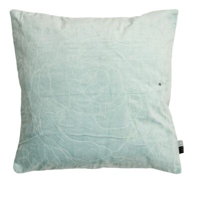 Cushion Velvet embrodery 50x50cm Light blue