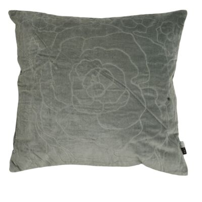 Coussin Velours broderie 50x50cm mer orageuse