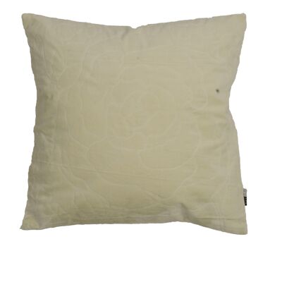 Coussin Broderie Velours 50x50cm Gris Lichr