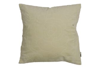 Coussin Broderie Velours 50x50cm Gris Lichr