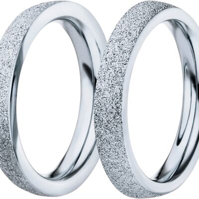 Coppia di anelli a innesto esterno 3mm in acciaio diamantato