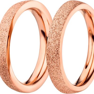 Plug ring pair outside 3mm rose steel diamond-coated