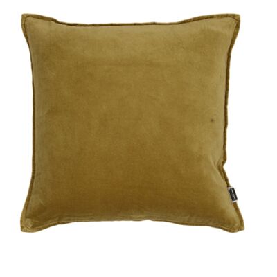 Cushion Velvet with 1cm edge 50x50cm golden brown