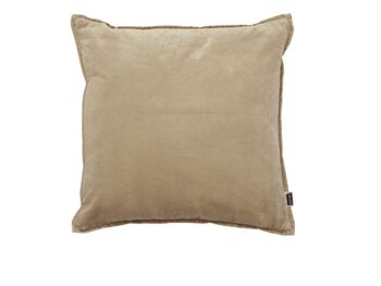 Coussin Velours bord 1cm 50x50cm Coquillage sable