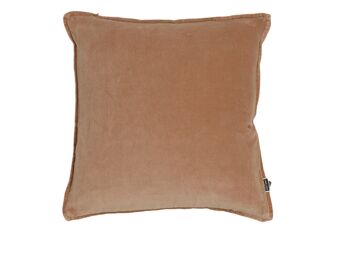 Coussin Velours bord 1cm 50x50cm Noix Grillée